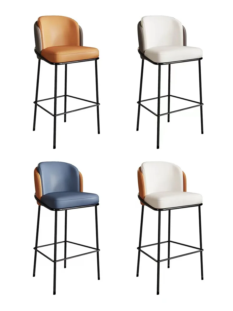 commercial leather swivel high counter height stainless steel metal bar stool chairs designer kitchen counter chairs