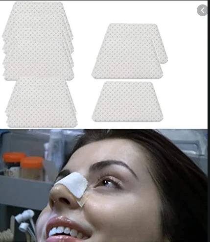 Low temperature thermoplastic board, nose splint, self-adhesive nose splint