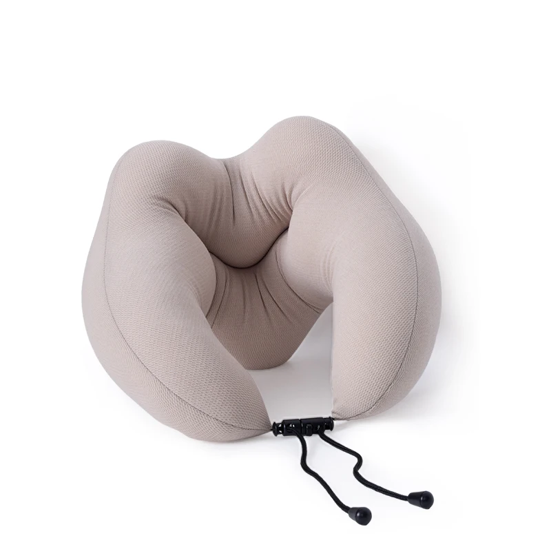 Custom Logo Packaging Portable U-Shape Neck Travel Pillow for Adjustable Flight Microbeads Filling Pillow Low Price