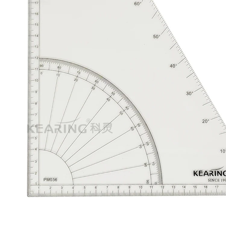 Kearing Acrylic Triangle Ruler 36cm Metric Size with Degree 30&60 for Fashion Designers Sewing Quilting Crafting Project #PM036
