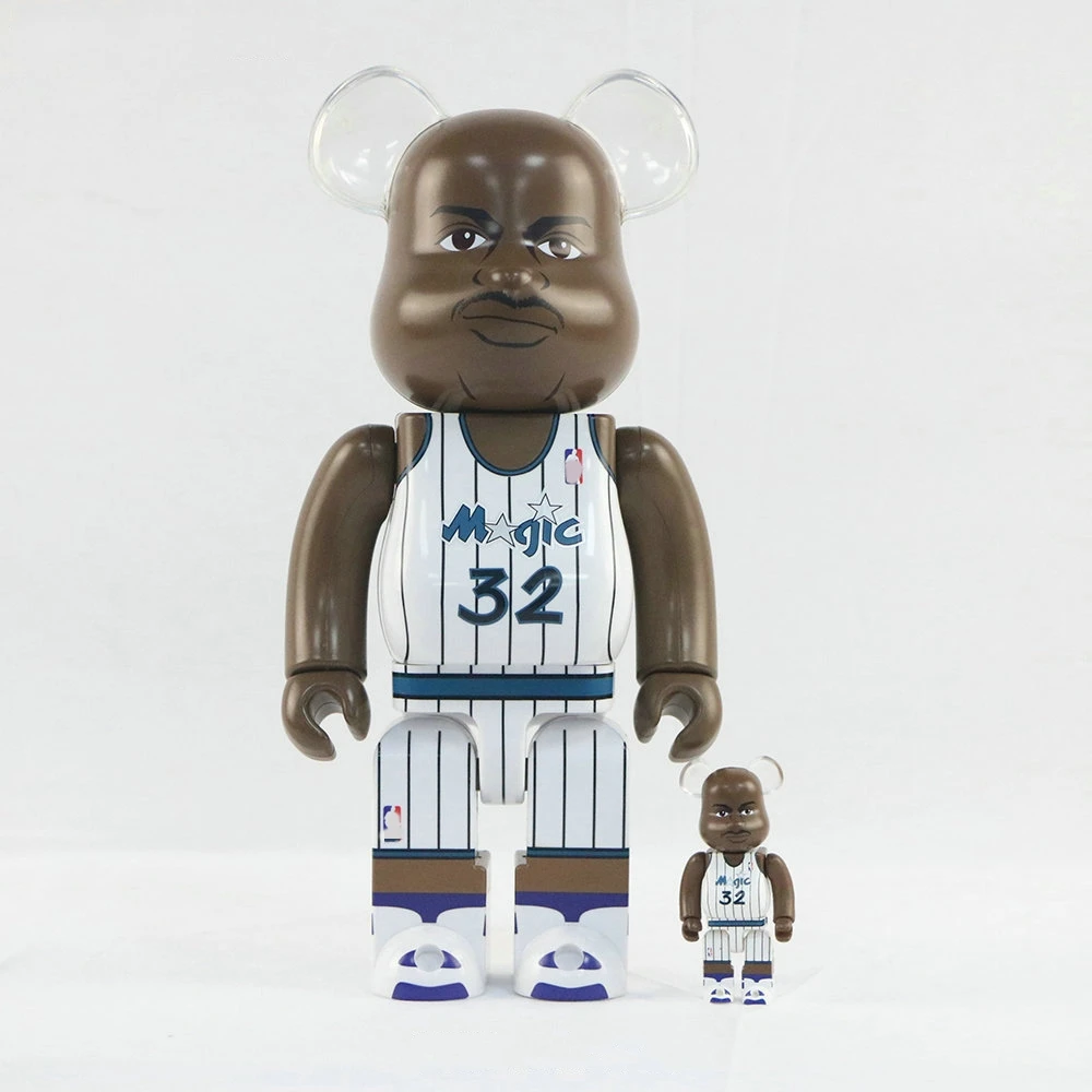 3 styles 28cm 400% Tide Brand Bearbrick Basketball NBAS ONeal Iverson Violent Bear ABS Action Figure With Boxed