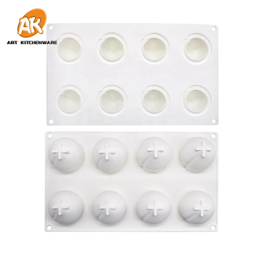 AK 8cavities Peach Shaped Silicone Mousse Cake Molds for Bakery Kitchenware Pastry Baking Tools Chocolate Mold MC-128