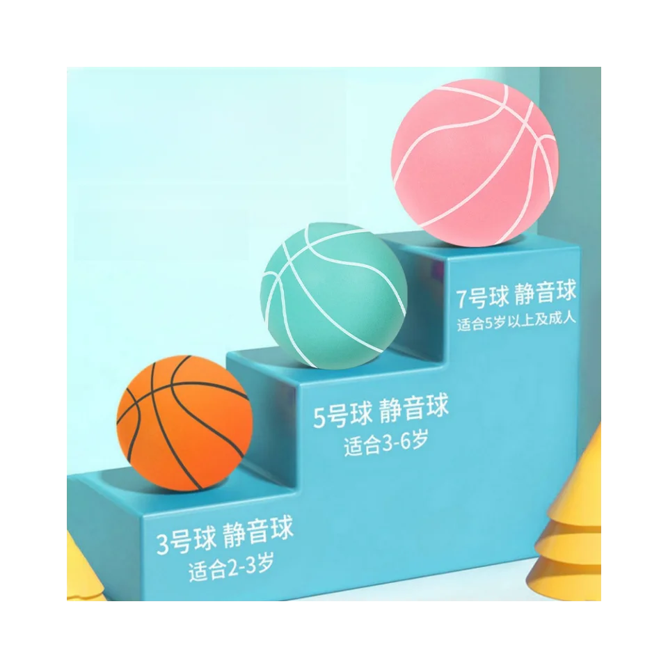 Indoor Low Noise Silent Basketball Toss Stress Elastic Ball Kids Soft Pu Foam Pat Balls Silent Kids Toys Ball Small Basketball