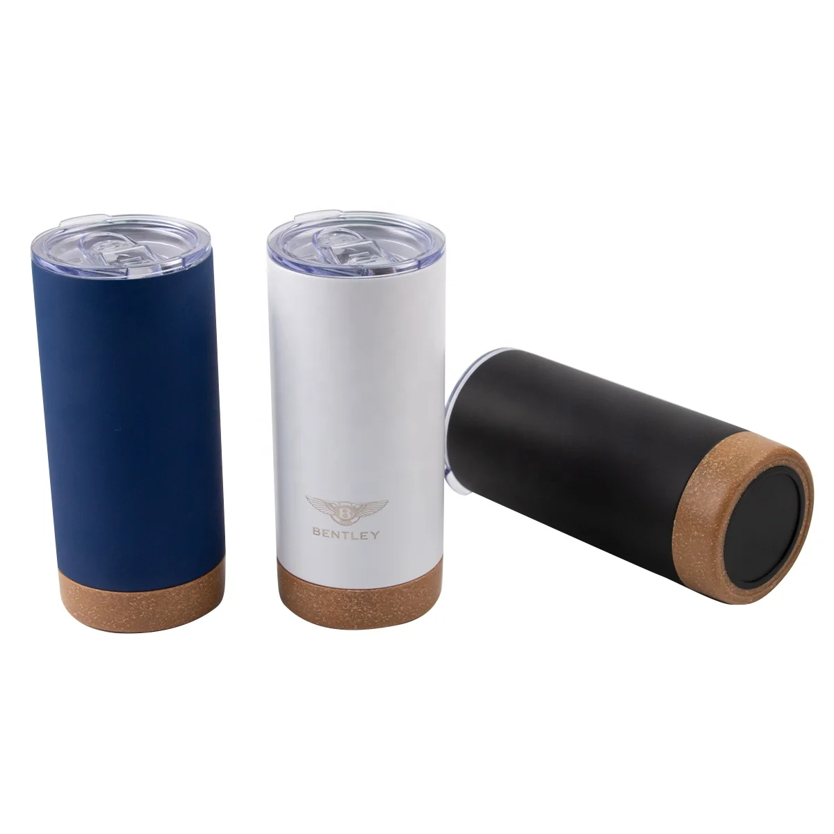 Double Wall Vacuum Stainless Steel Water Bottle Tumbler With Cork Bottom