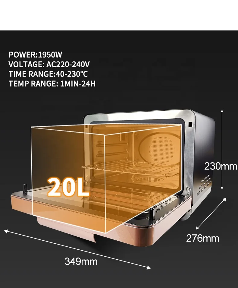 Wholesale China Factory 20L Air Fryer Oven Digital Menu Setting China Convection Cooker