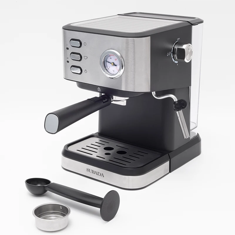 Profesional Home mechanical 20 bar stainless steel coffee machine Italian espresso coffee maker with Milk Frother Steam Wand