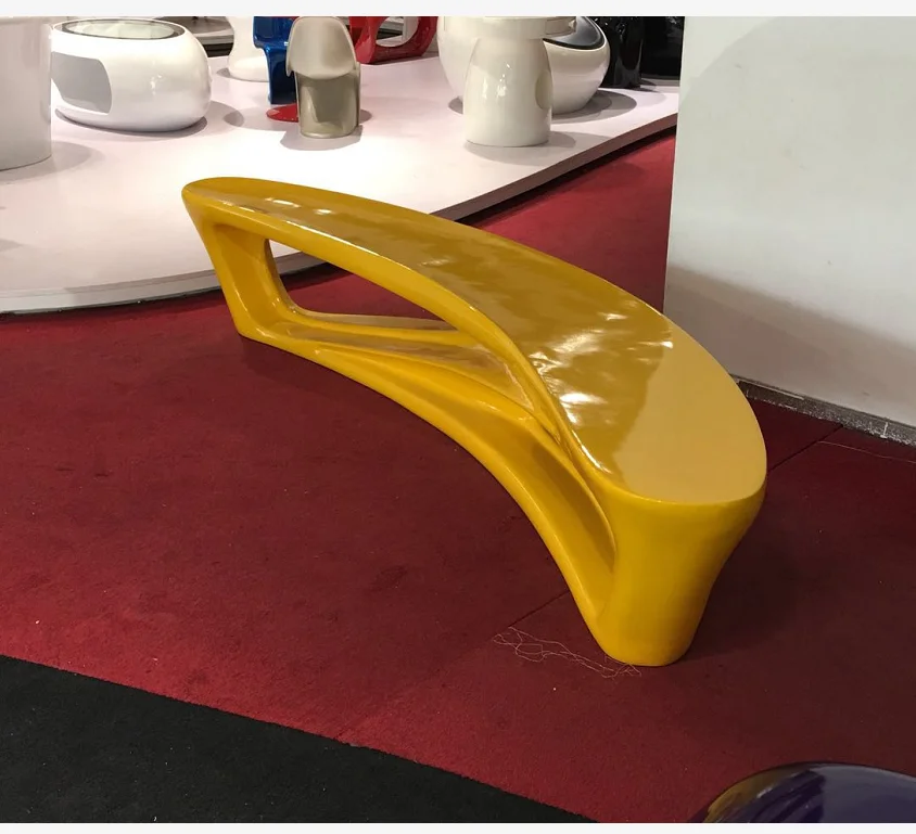 Ожидание торговый центр levetation Garden Amanda Levete Drift Gloss Furniture из стекловолокна длинное скамное