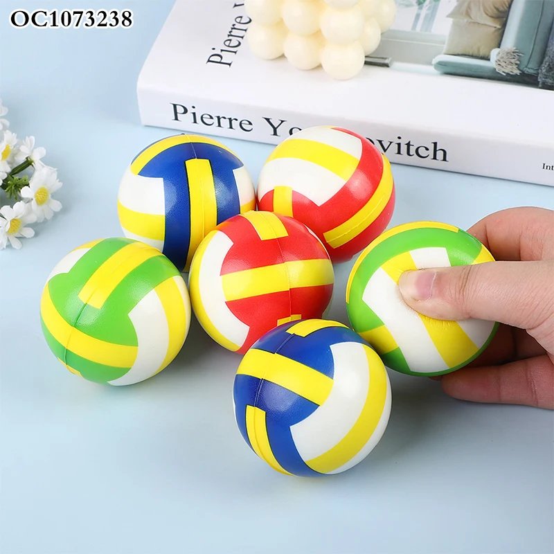 Wholesale 6.3cm diy stress relief toys rubber ball soft squeeze volleyball ball for kids game to play