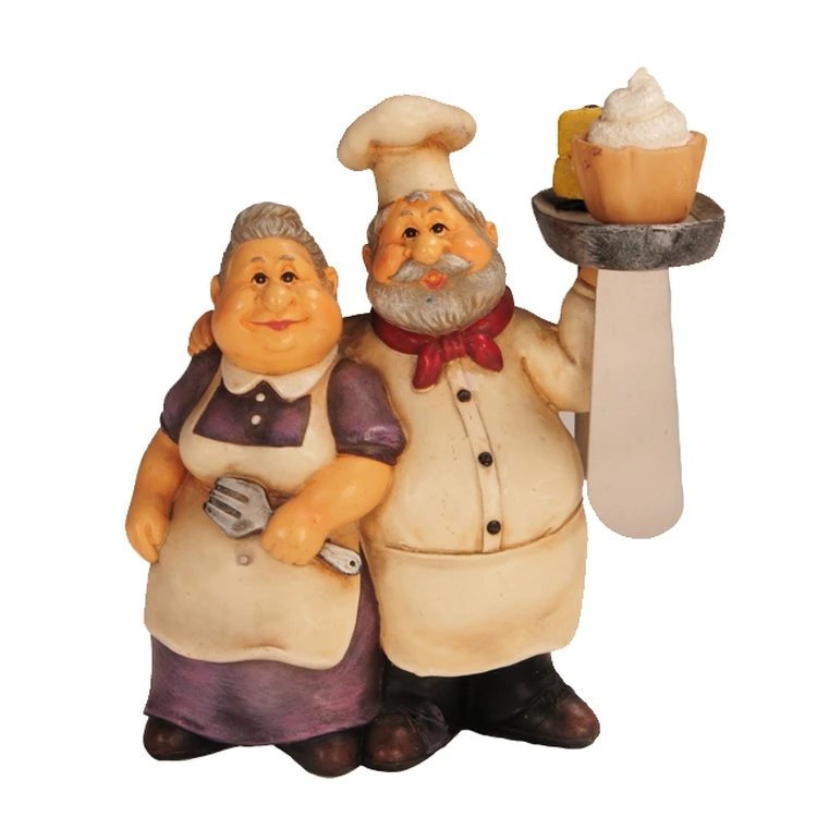 Resin polyresin chefs with spreader tableware dinnerware home decoration figurine gift