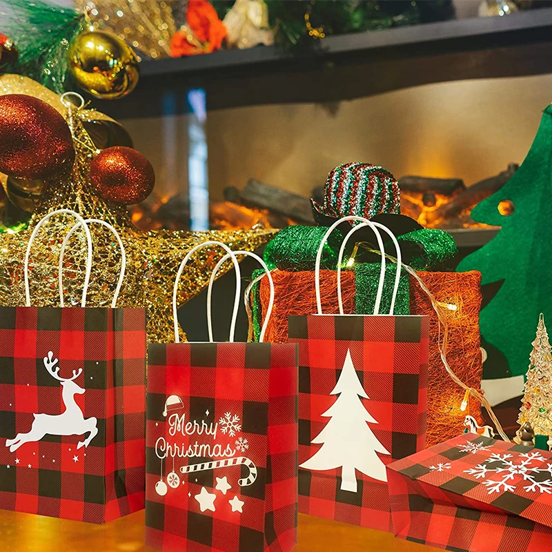 Wholesale Custom Christmas Gift Packaging Luxurious Paper Bags for Upscale Festive Presents and Celebrations