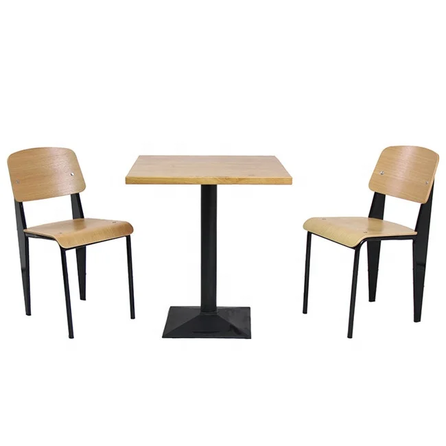 Modern Restaurant KFC Powder coated Frame plywood Jean Prouve Standard chair Restaurant Dining Cafe Chair