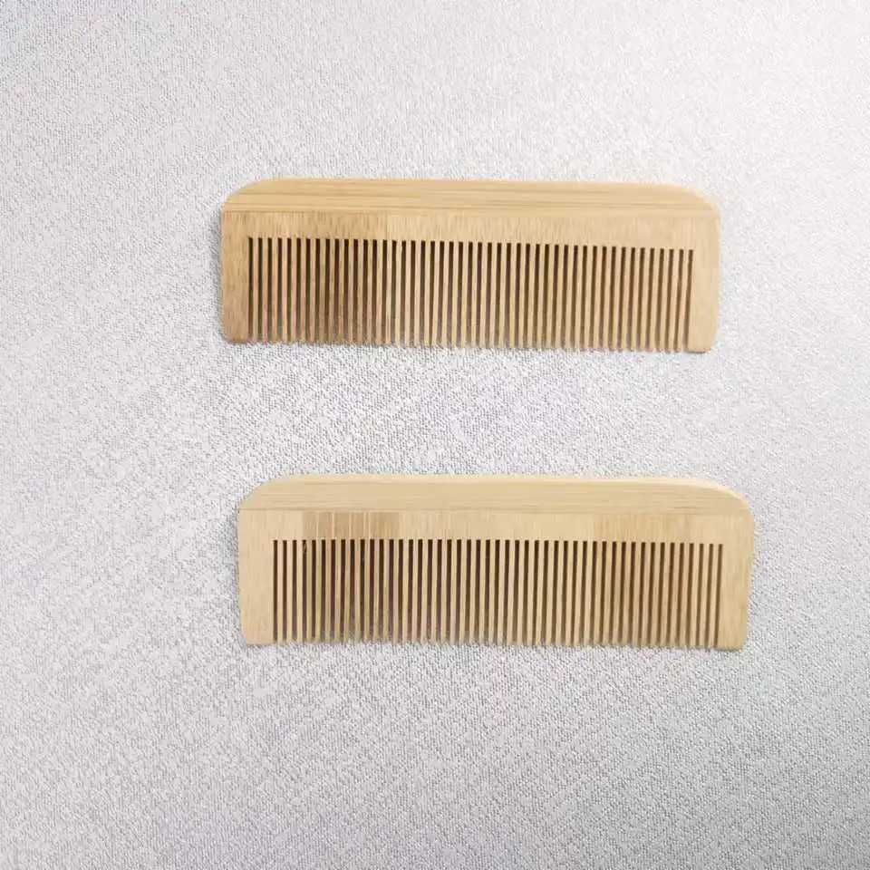 Small Custom Black Peach Wood Wooden Beard Neem Baby Massage Tail Wide Tooth Hair Comb Brush Set Natural