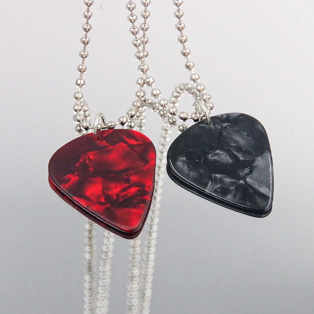 Wholesale Edi guitar Pick necklace Heart ruby pendant