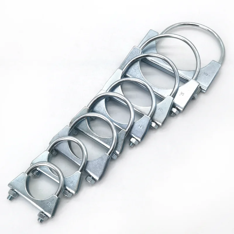 China Manufacturer M8 M10 Zinc Plated U Bolt  Heavy Duty Exhaust Hose Clamp