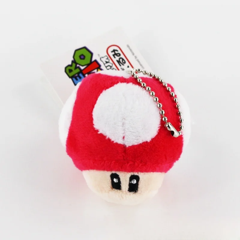 10 Colors Mushroom Plush Keychain SuperMario Plush Toys