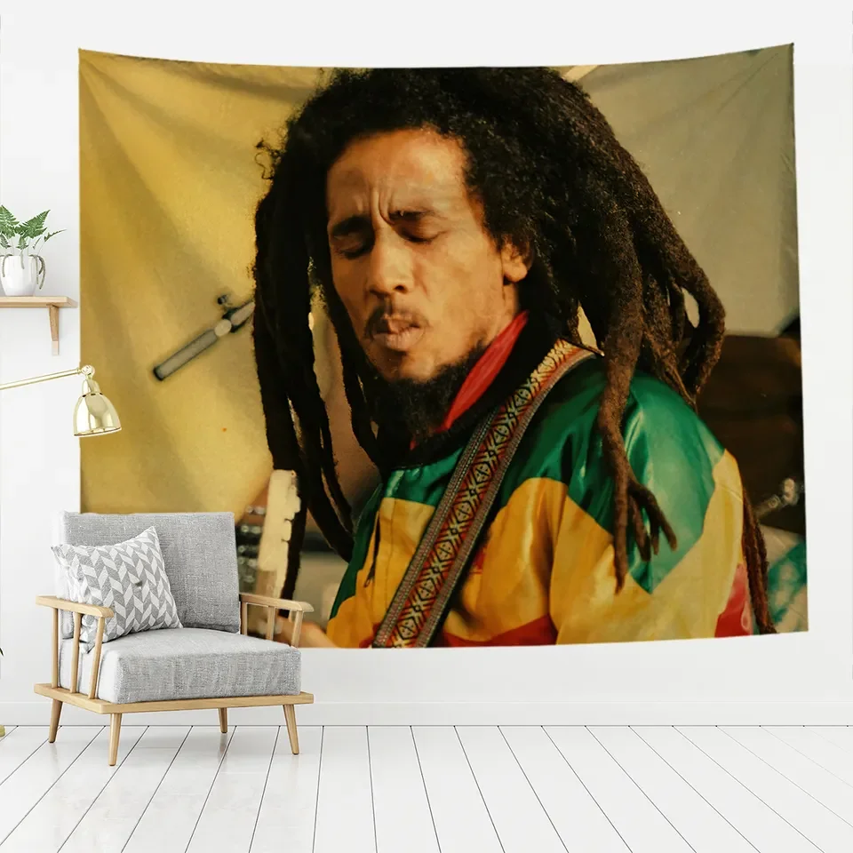 Hot Sale Custom Indian Printed Bob Marley Wall Hanging Hippie Home Decor Art Tapestry Queen Size Bedspread