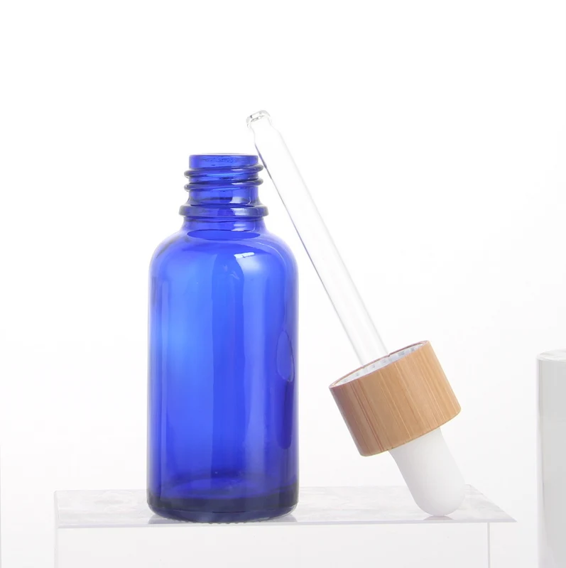 5ml-100ml Home Use Bamboo Skincare Essential Oil Bottle 1 OZ Bamboo Serum Bottle with Glass Pipette for Wholesale