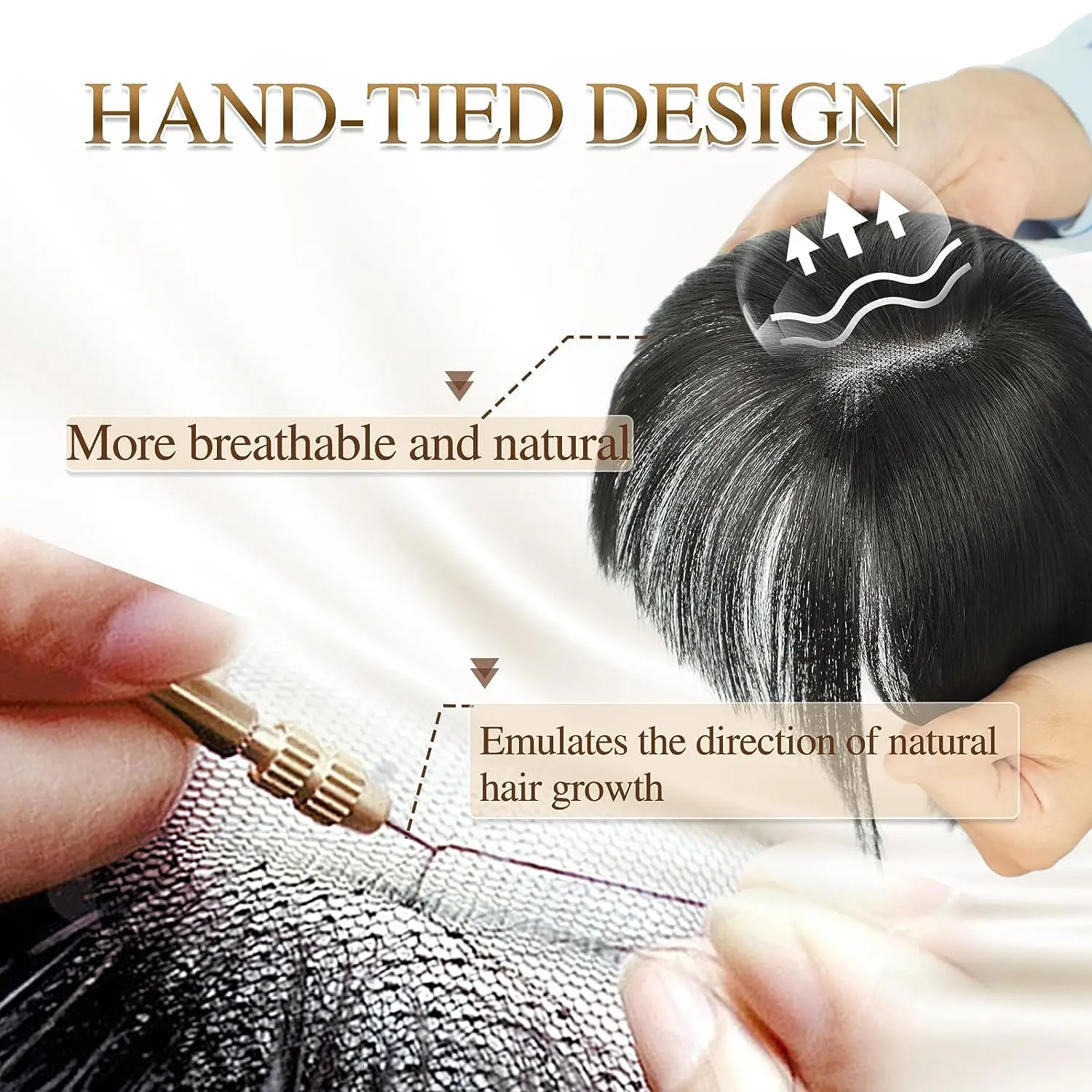 Hair Toppers for Women Adding Volume Topper with Bangs Synthetic Invisible Clips in Hair Piece with Thinning Hair Topper Extensi