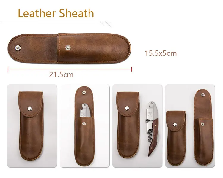 China Suppliers Professional Bar Opener Waiters Corkscrew with Ergonomic Wooden Grip Wine Key Beer Bottle Opener Foil Cutter