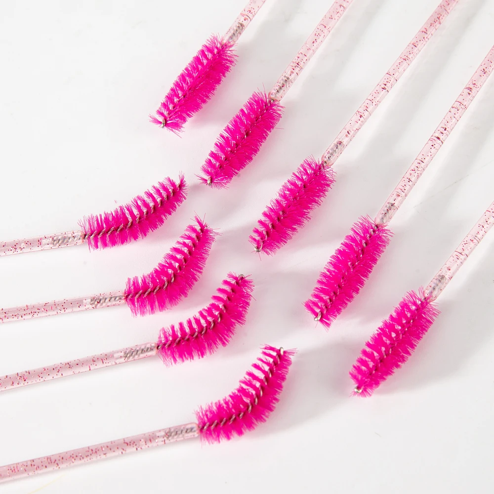 Cosmetic Makeup Tools 100 Pcs Disposable Eyelash Brushes Lash Mascara Wands Eyebrow Spoolie Applicator Set With Bottle