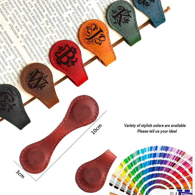 Custom Leather Double-sided Magnetic Bookmark With Logo Students Library Reading Tools School Simple Stationery Supplies Supply