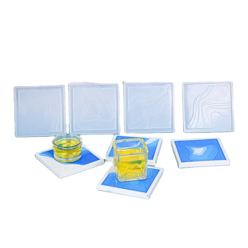New square island coaster silicone mold  handicrafts creative products resin molds