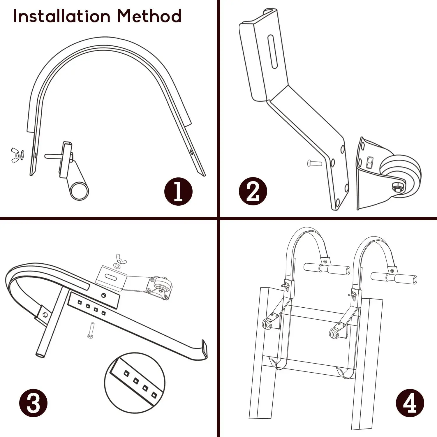 JH-Mech Roof Ridge Ladder Hook with Wheel  Extension Ladder Accessories for Roof Heavy Duty Steel Ladder Stabilizer