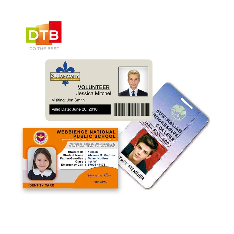 Manufacturer custom printing design to make international student card, photo programmable to create student card design