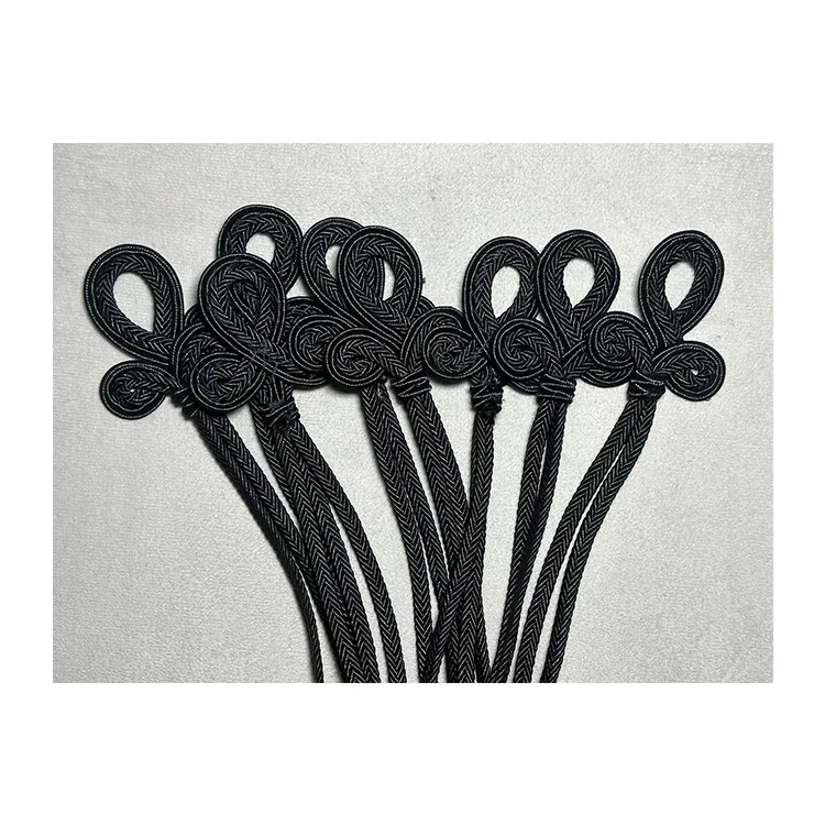 Custom Design 3 Leaves Women Jacket and Coat Button Crochet Wrapping Chinese Knot Frog Closure Buttons