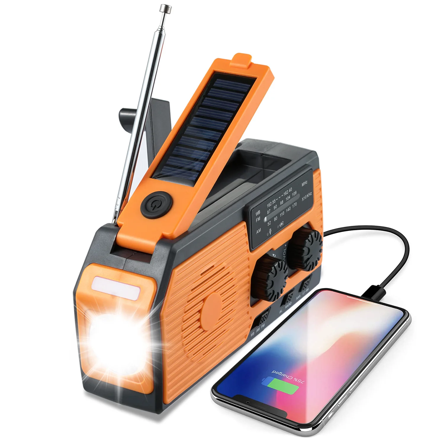 Amazon Top One Selling Portable Hurricane Survival Weather Radio With Led Flashlight