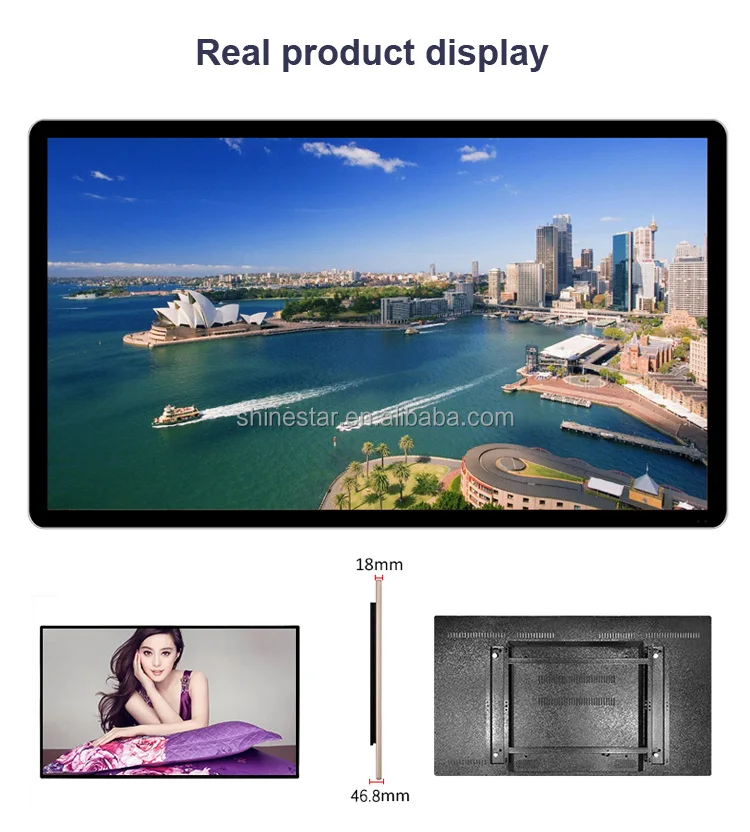 Wall High Brightness 43 Inch 4K UHD LED Digital Advertising Display Screen with Built-in