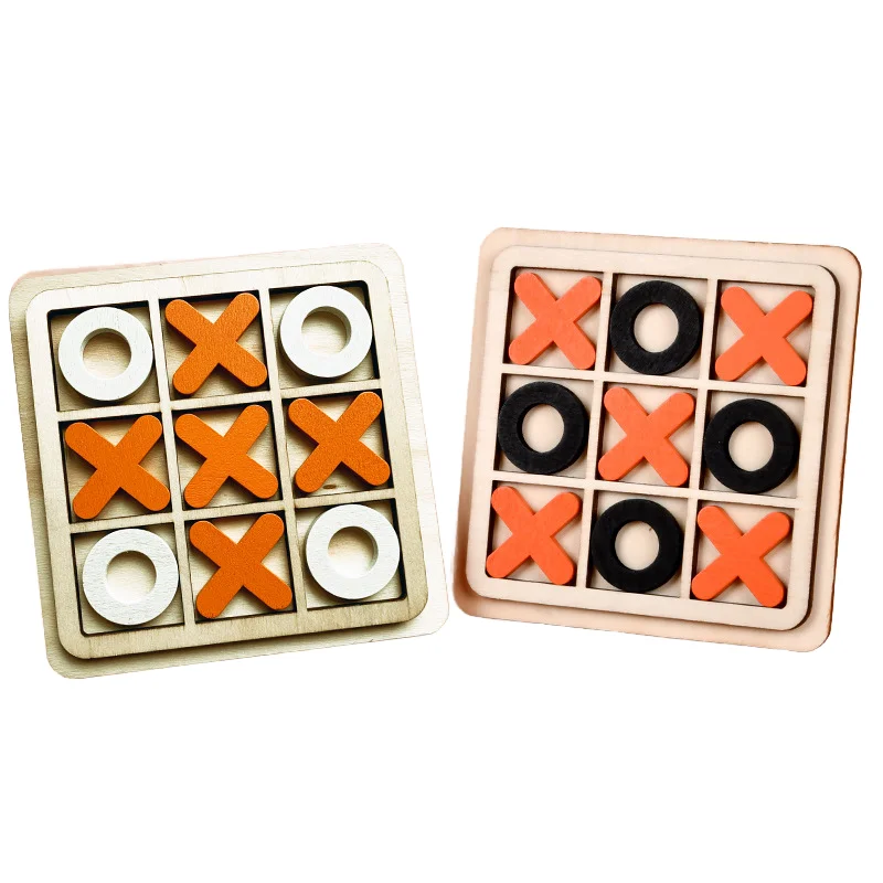 Образовательные деревянные строительные блоки игрушки Tic Tac Toe Детские Настольные игры для обучения подарок детей