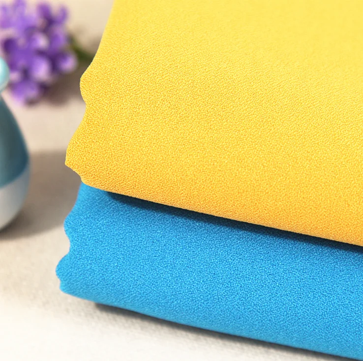 100D 4 way stretch 96 polyester 4 spandex moss crepe fabric for women dress