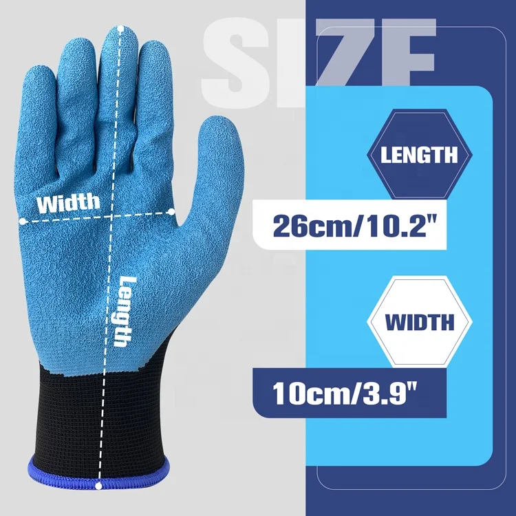 Breathable 13-Pin Polyester Core Palm Conductive Latex Dipped Mobile Phone Touch Screen Waterproof Work Gloves