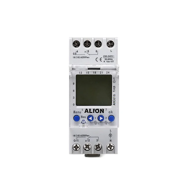 ALION AHC617 85 ~ 265VAC ЖК-дисплей 4 канала программируемый цифровой DIN Rail Цифровой выключатель с часовым