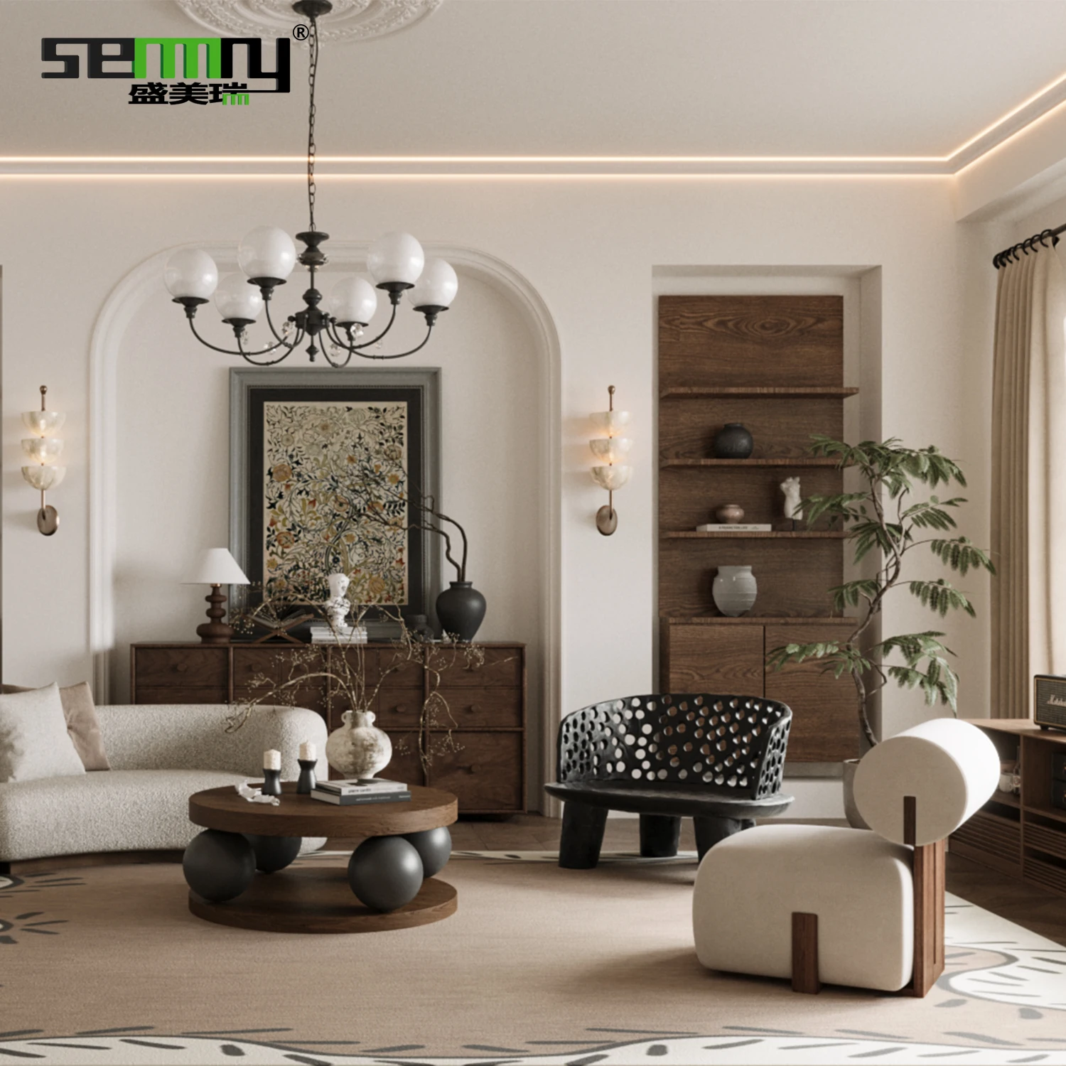 Gypsum LED Cove Light aluminum Profiles Light Corner Shape Modern Ceiling trim for Bedroom Living Room