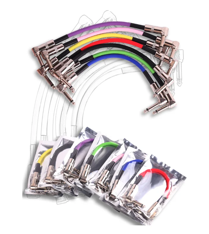Factory Price 20CM Audio Mono Pedalboard Cord Instrument Cables Colored Effect Pedal Guitar Patch Cable