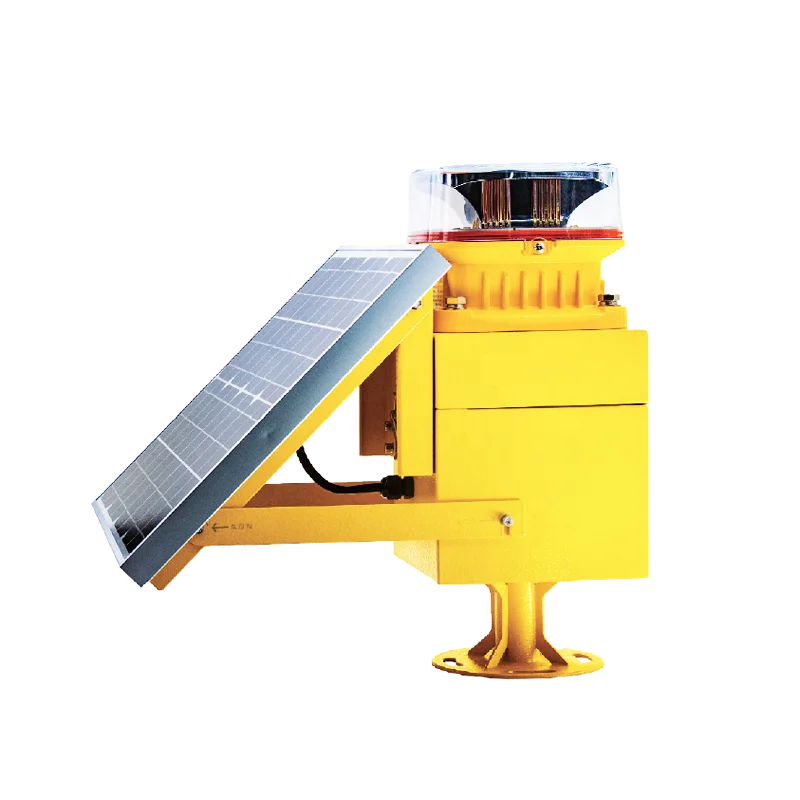 Solar powered medium intensity aviation obstruction light type B for cell towers