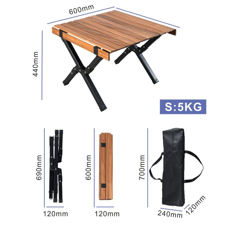 Folding Outdoor Wood Tables Foldable Pear Customized Aluminum Materials Color Durable Reusable Easy Assemble  Picnic Table