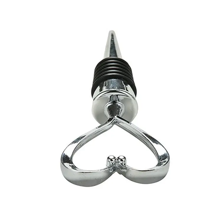 2022 Top Seller New Design Zinc Alloy Love Heart Shape Wine Stopper Bar Supplies Fresh Plug Bottle Wedding Favor Decoration Tool