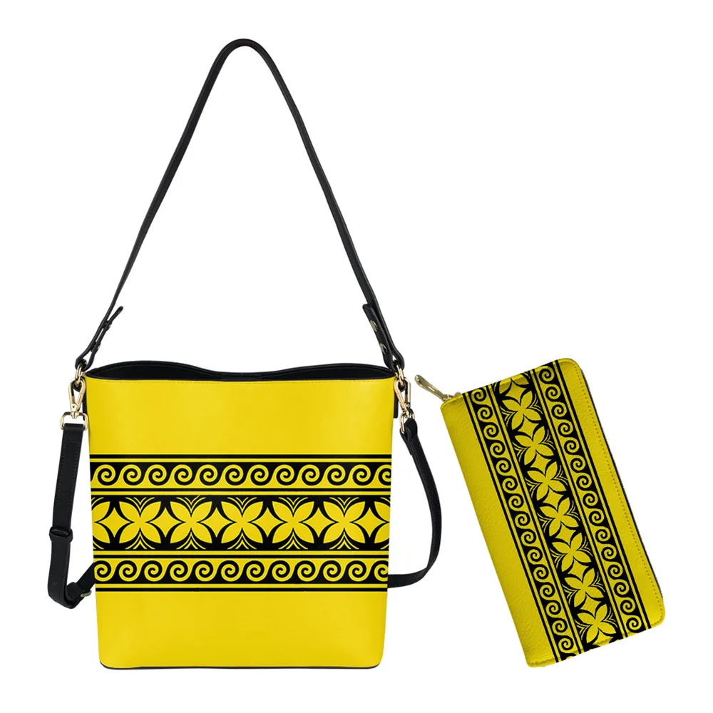 Crossbody Bag Women Summer 2022 Polynesian Tonga Leather Handbags for Ladies Luxury Shoulder Purse 2pcs Factory Wholesale Price