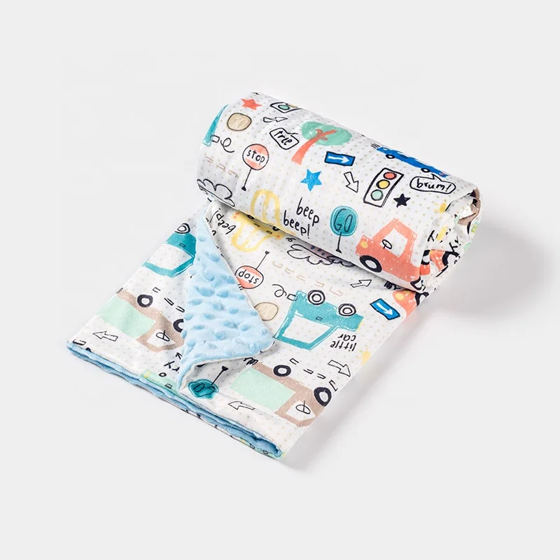 2021 New Design Promotional Gift Amazon Hot Sell Baby Minky Dot Blanket Swaddle Blanket