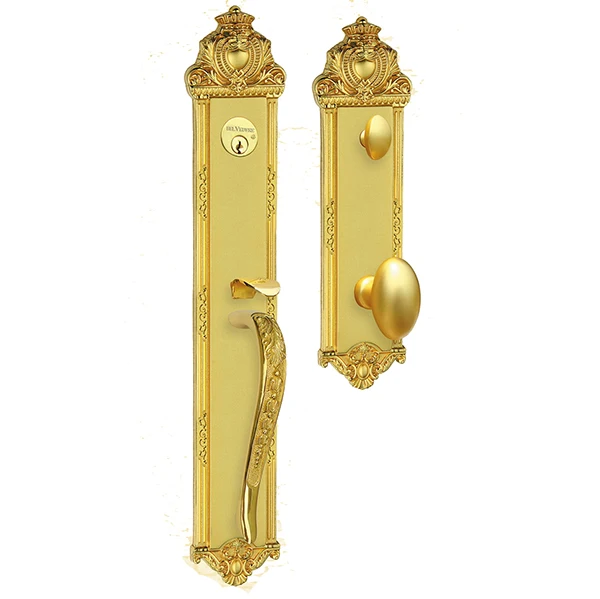 Solid wood door large handle lock mechanical door lock European-style luxury hotel entrance door lock set