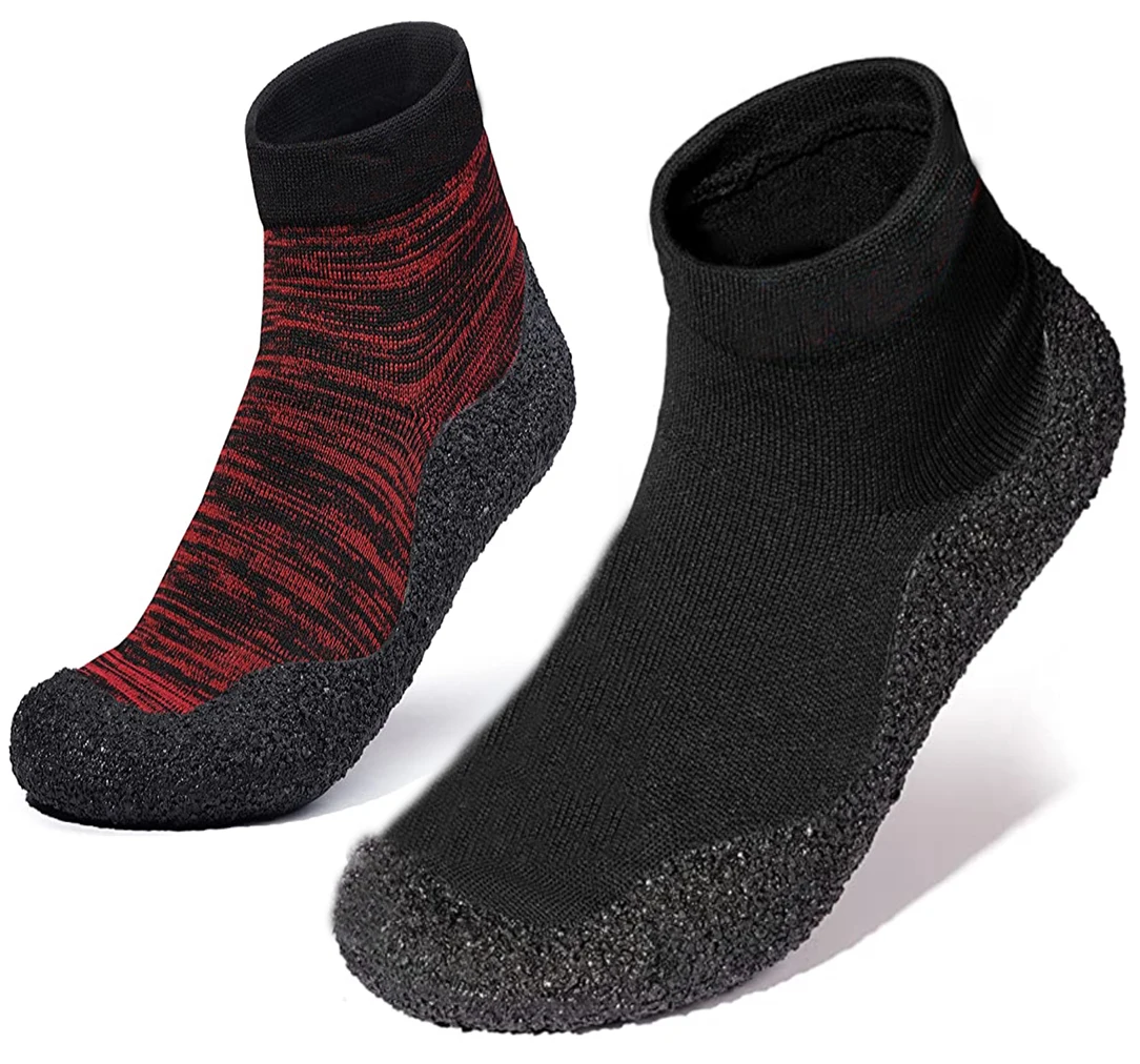 Custom Wholesale Black Lycra Non Slip Ankle Rubber Barefoot Beach Sock Shoes