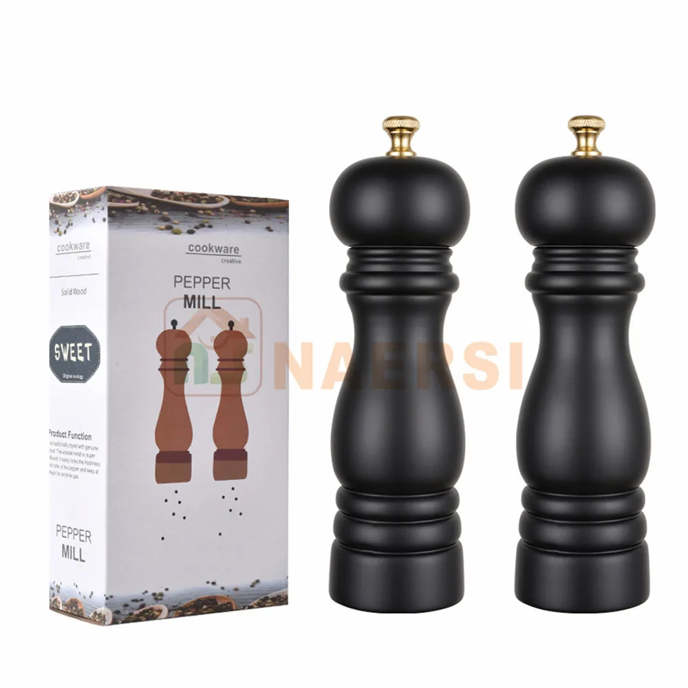 Wholesale manual black pepper mill set salt and pepper mills restaurant pepper grinder mill nordic