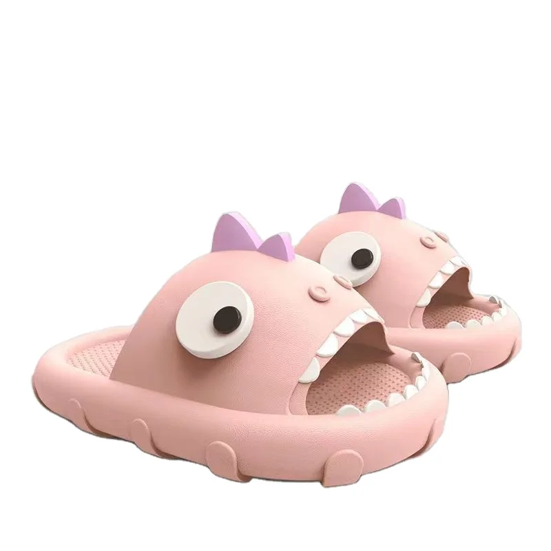Summer Home Women Shark Slippers Anti-skid EVA Solid Color Couple Parents Outdoor Cool Indoor Household Funny Shoes