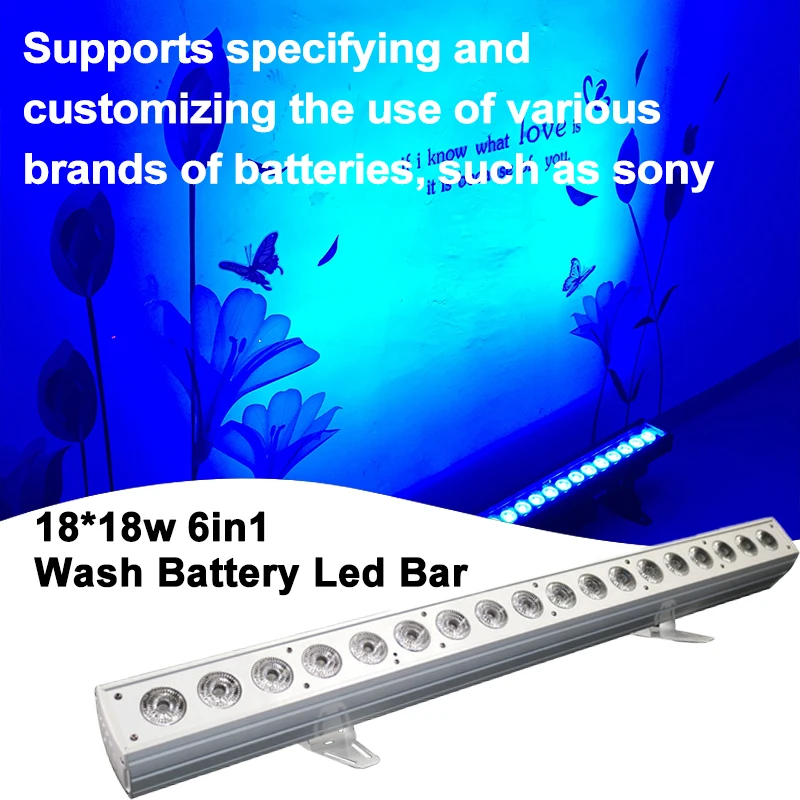 Grace 18*18w 6in1 Wireless Battery Wall Wash RgbwaUv LED Wall Washer