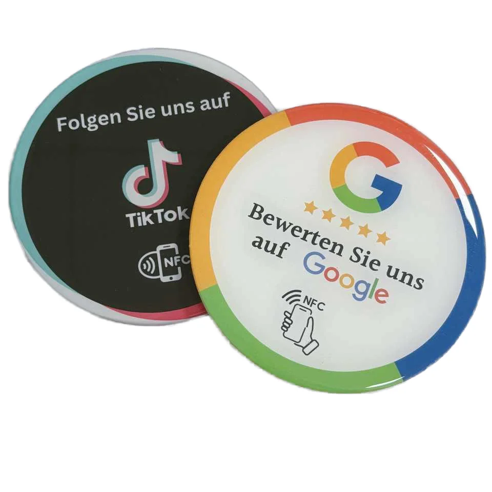 Лидер продаж эпоксидная смола круглой формы NFC программируемый NTAG216/215/213 чип для TikTok или Google