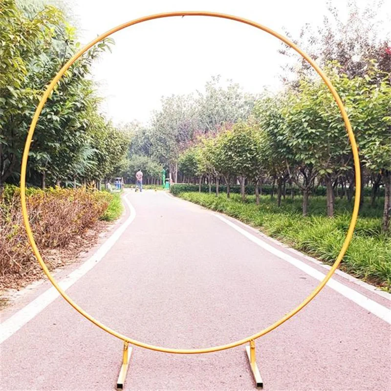 Iron Double Rod Ring Wedding Arch Outdoor Marriage Birthday Party Round Arch Decoration Background Shelf Decoration Arch Frame