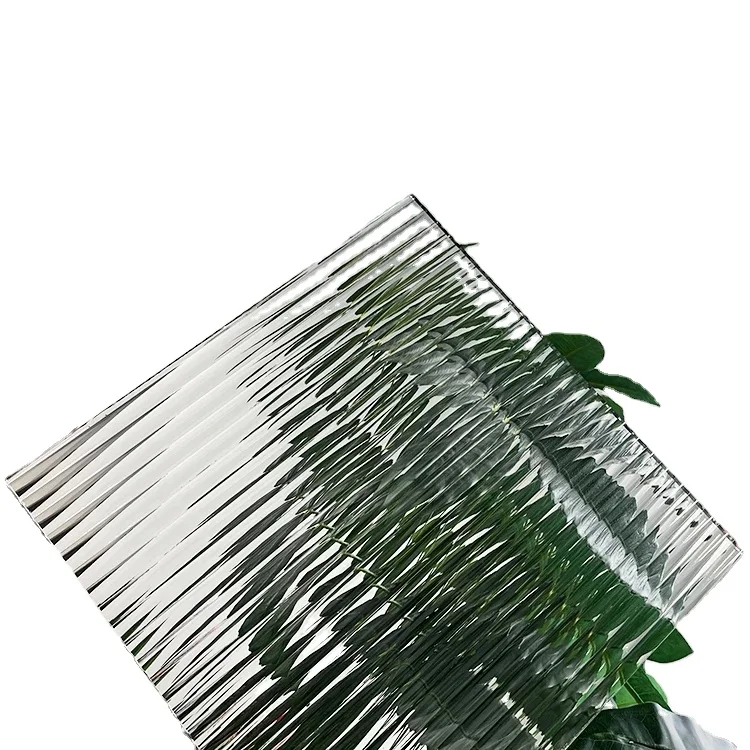 Wholesale Decorative Textured Glass  4mm 8mm 10mm 12mm Fluted Low Iron Clear Corrugated Moru Pattern Glass Direct from Factory